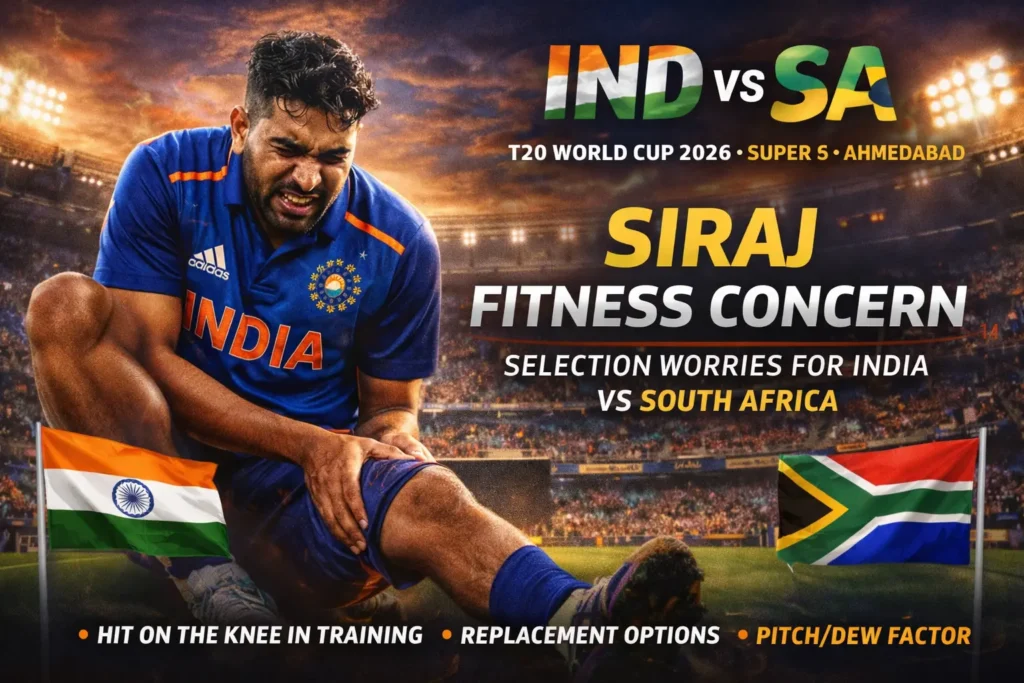 IND vs SA: Mohammed Siraj Injury Scare Before the Big One — India’s Bowling Plans Revealed